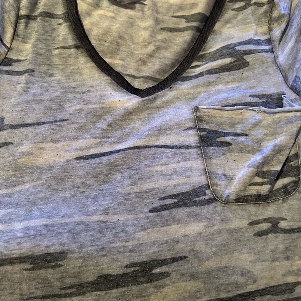Socialite Black and Gray V-Neck Tee